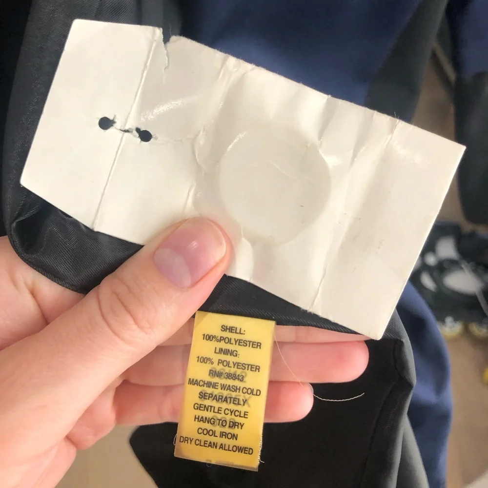 TAHARI Anya Blue / Black Colorblock Satin Women’s Water Resistant Coat (XS) - Picture 5 of 7